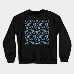 Magnolia Flower Pattern Crewneck Sweatshirt